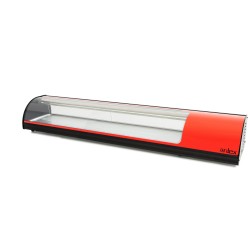 Vitrina refrigerada de tapas PLACA LISA capacidad 8 bandejas GN1/3 color rojo 8VTL-RO SUSHI