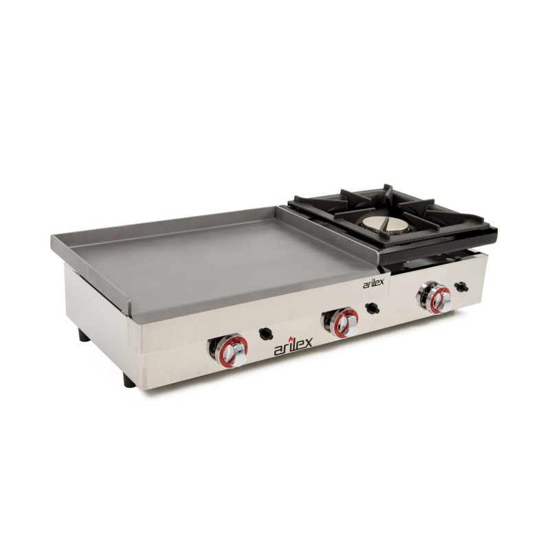 Gas Griddle of 60cm and 6mm thick + 6 kW stove with measures  1010x457x240h mm 100PGLF