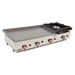 Gas Griddle of 80cm and 6mm thick + 6 kW stove with measures 1210x457x240h mm 120PGLF