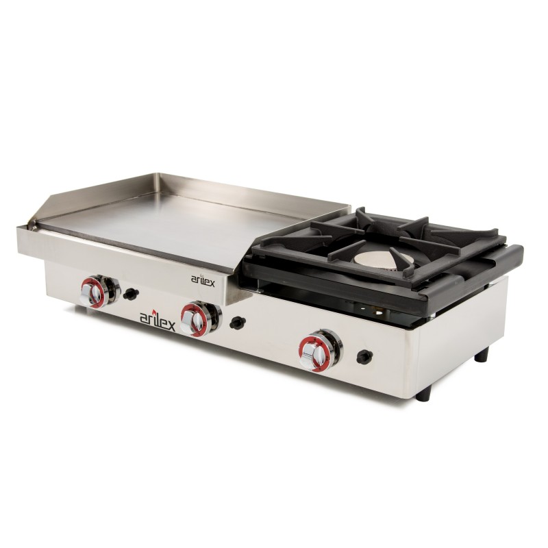 Rectified Gas Griddle of 60cm and 6mm thick + 6 kW stove with measures 1010x457x240h mm 100PGRF