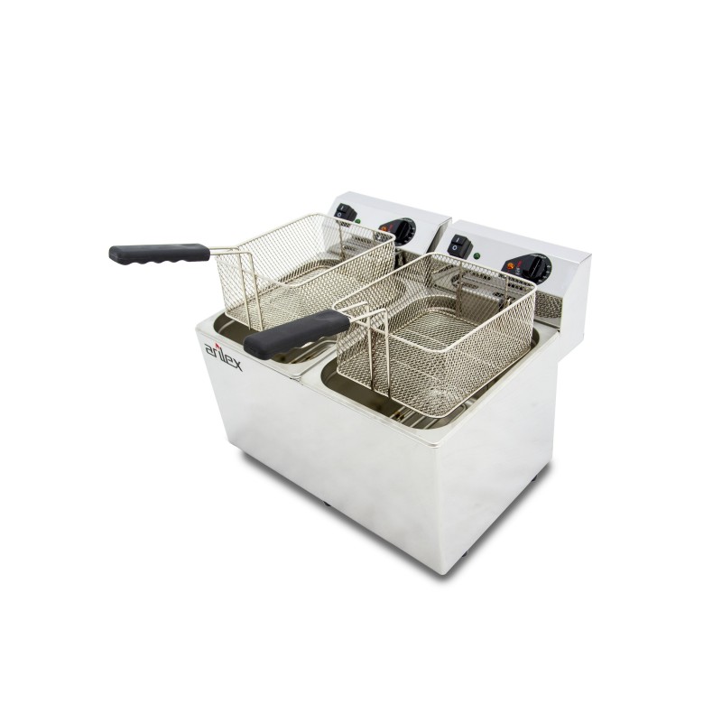 10+10L  and 3,5+3,5kW Monofasic EVOLUTION Electric Fryer with Contactor and Without Tap EVO1010