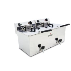 12+12L and 4,5+4,5kW Trifasic EVOLUTION Electric Fryer with Contactor and Tap EVO1212GTR
