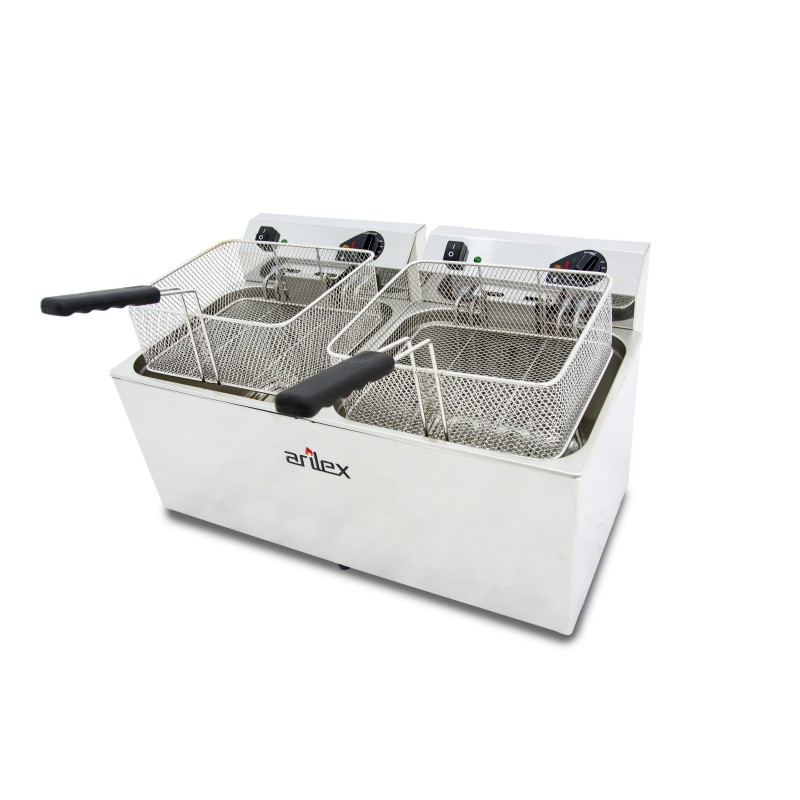12+12L and 4,5+4,5kW Trifasic EVOLUTION Electric Fryer with Contactor and Without Tap EVO1212TR