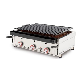 Gas Barbacue with Volcanic Stone ARILEX with pavonated grooved grill adjustable at 3 heights with measures 900X600X260h mm 90BAR