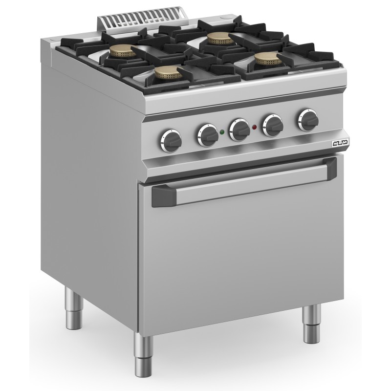 Cocina de GAS de 4 fuegos con horno eléctrico estático