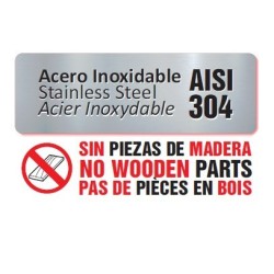 Mesa Central acero inoxidable AISI 304 con estante 1000x600x850 mm